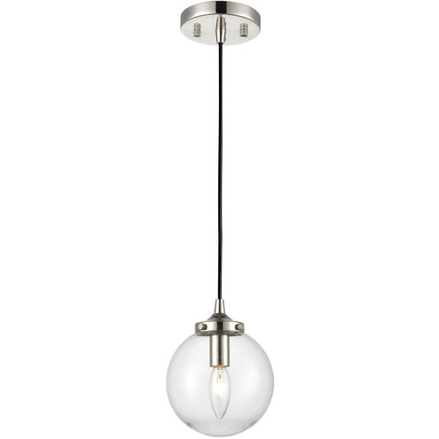 Boudreaux 1 Light 6 inch Matte Black with Polished Nickel Mini Pendant Ceiling Light