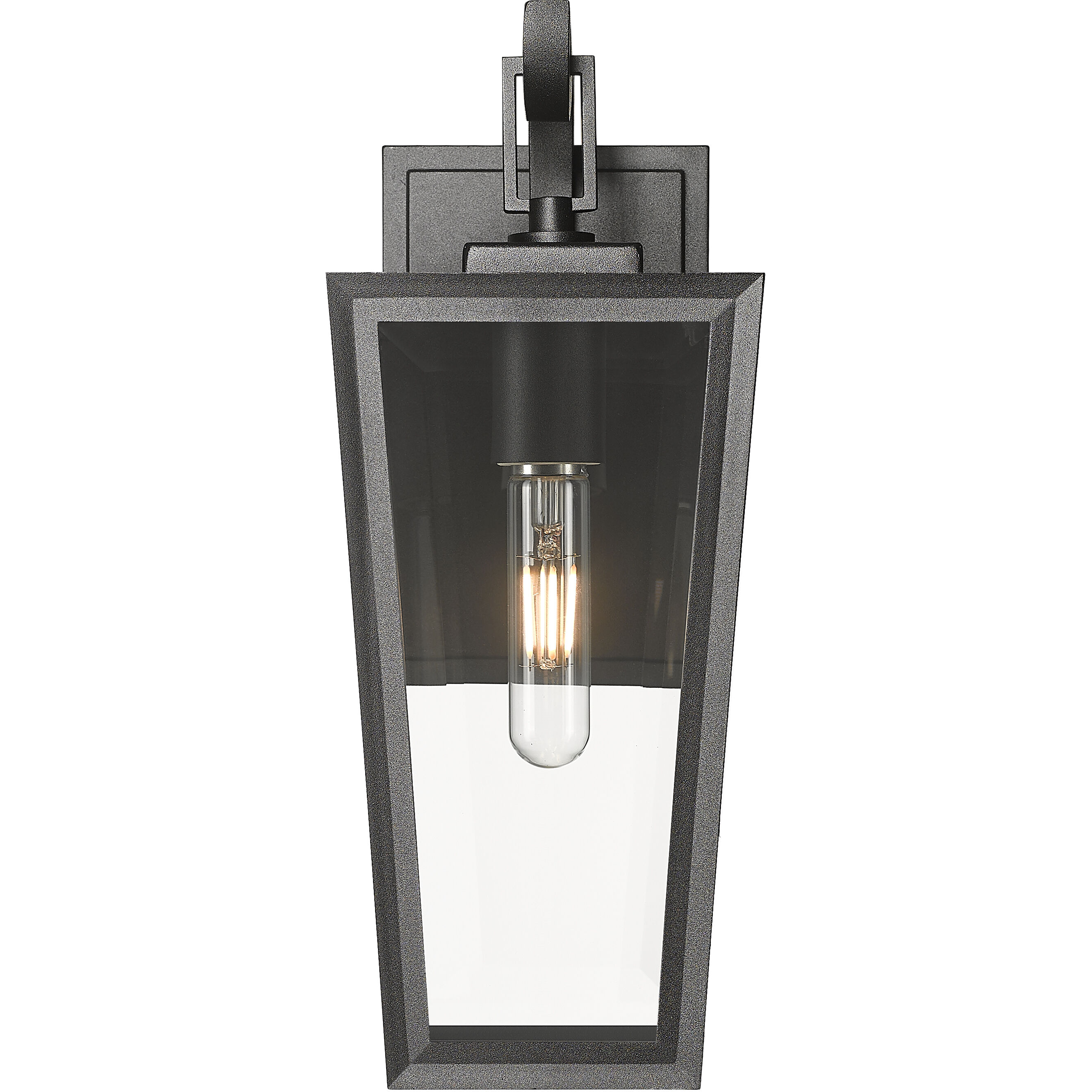 Madison 1 Light 14.38 inch Matte Black Outdoor Sconce in Clear Glass