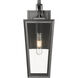 Madison 1 Light 14.38 inch Matte Black Outdoor Sconce in Clear Glass