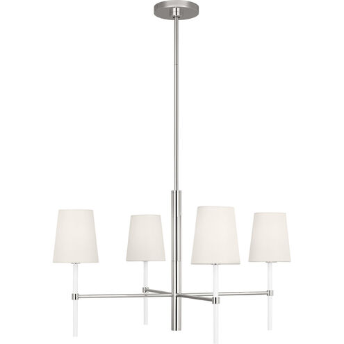 kate spade new york Monroe 4 Light 28 inch Polished Nickel Chandelier Ceiling Light in Polished Nickel / Gloss White
