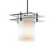 Fusion 1 Light 6.5 inch Polished Chrome Pendant Ceiling Light in Black Cord, Cylinder with Flat Rim, Incandescent, Opal Fusion