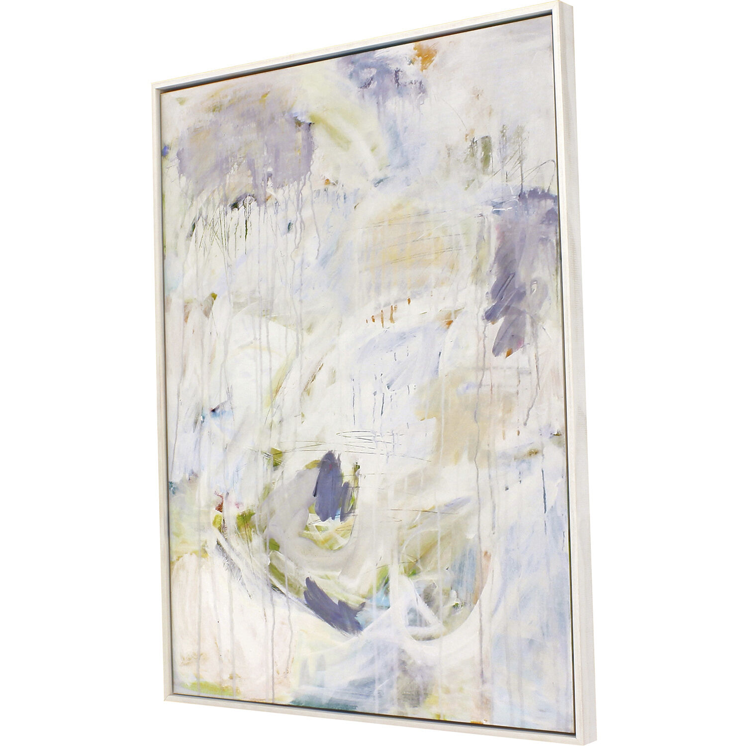 Abstract Blue and Beige and Neutral and Purple Canvas