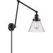 Large Cone 30 inch 3.50 watt Matte Black Swing Arm Wall Light, Franklin Restoration