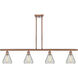 Ballston Conesus 4 Light 48 inch Antique Copper Island Light Ceiling Light, Ballston