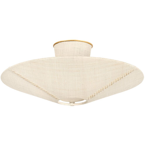 Salisbury Mills 3 Light 20.5 inch Gold Leaf Semi Flush Ceiling Light