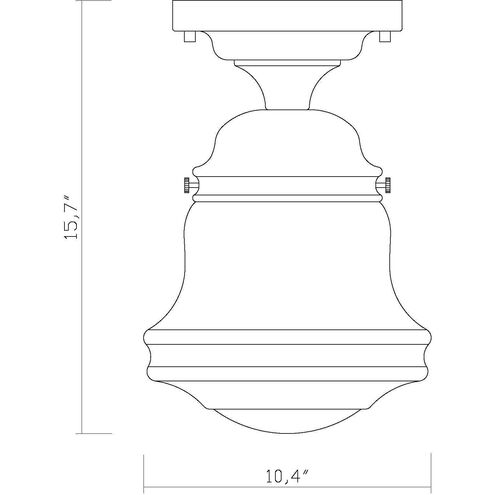 Vaughn 1 Light 10.5 inch Matte Black Flush Mount Ceiling Light