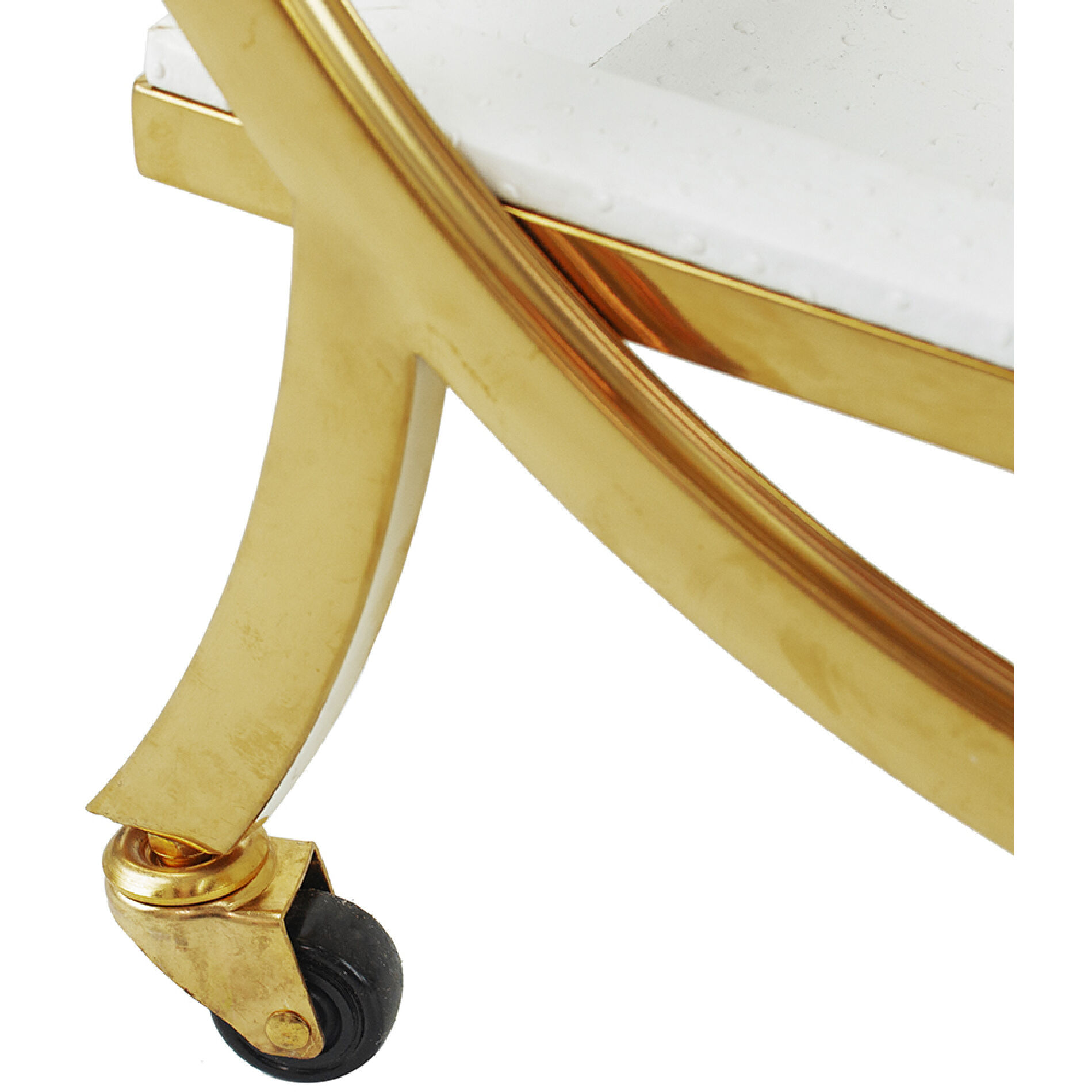 Luxe White/Gold Bar Cart