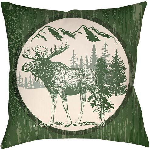 Lodge Cabin 18 X 18 inch Outdoor Pillow Cover, Square