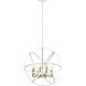 Cavallo 8 Light 30 inch Hammered White and Olde Brass Chandelier Ceiling Light