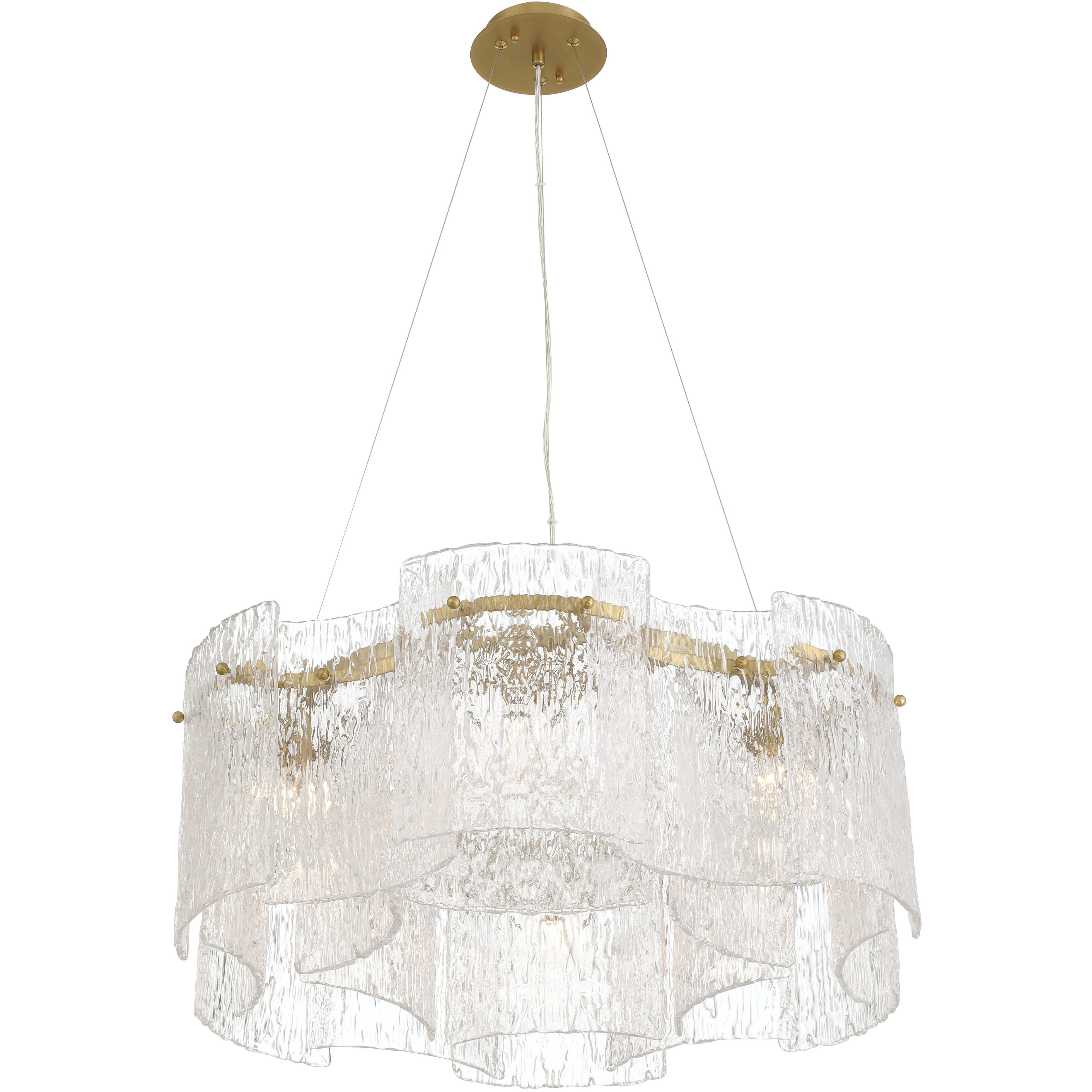 Brookstreet 6 Light 29.5 inch Legacy Brass Pendant Ceiling Light in Clear Handmade Glass