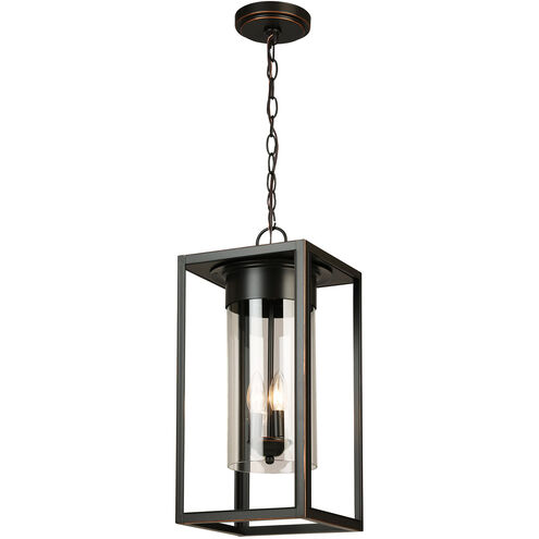 Walker Hill 3 Light 9 inch Oil Rubbed Bronze Outdoor Pendant