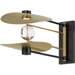 Pearl LED 11.75 inch Black and Natural Aged Brass Wall Sconce Wall Light