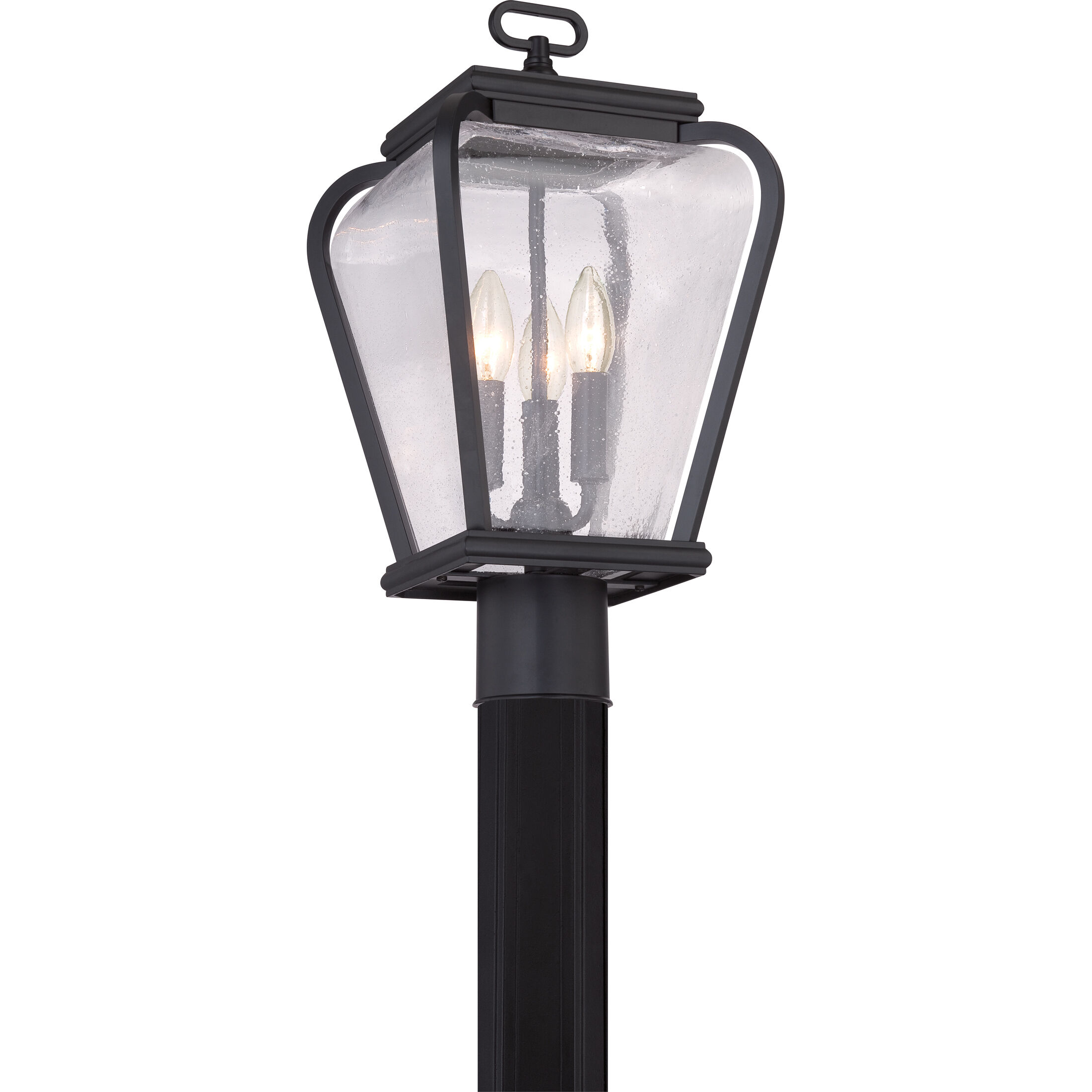 Province 3 Light 18 inch Mystic Black Outdoor Post Lantern