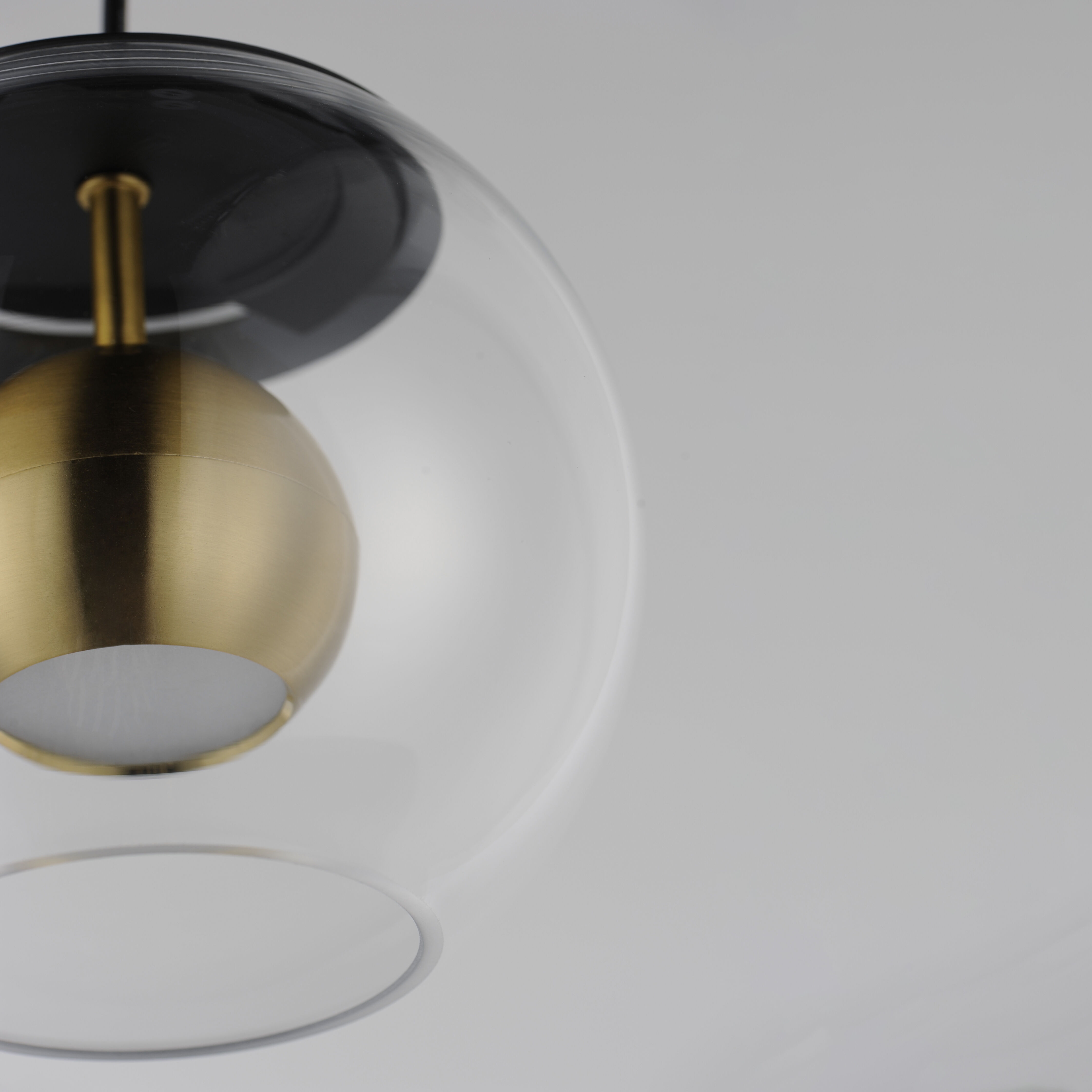 Nucleus LED 7 inch Black and Natural Aged Brass Single Pendant Ceiling Light