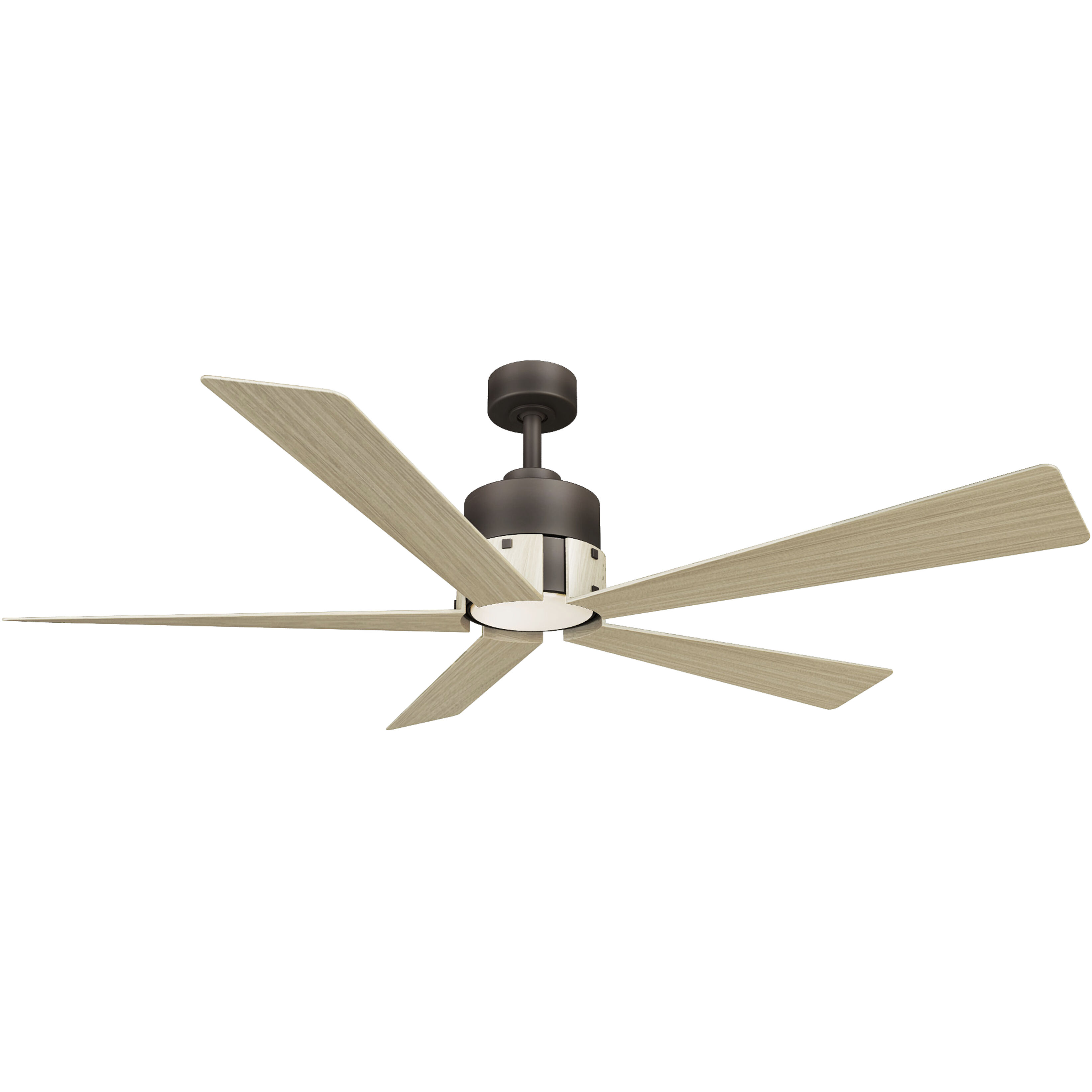 Oovin 54 inch Dark Bronze with White Oak Blades Smart Ceiling Fan