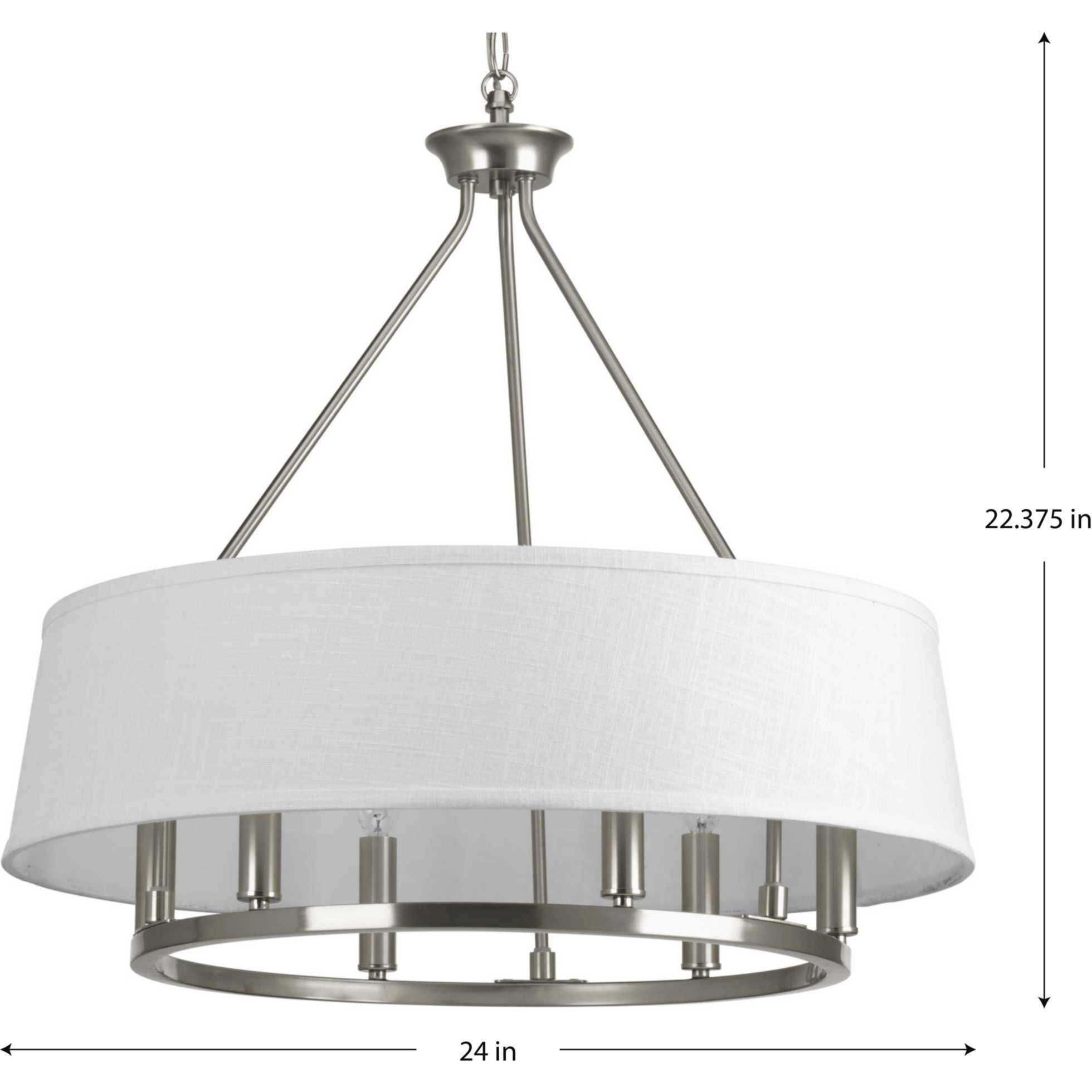Cherish 6 Light 24 inch Brushed Nickel Chandelier Ceiling Light