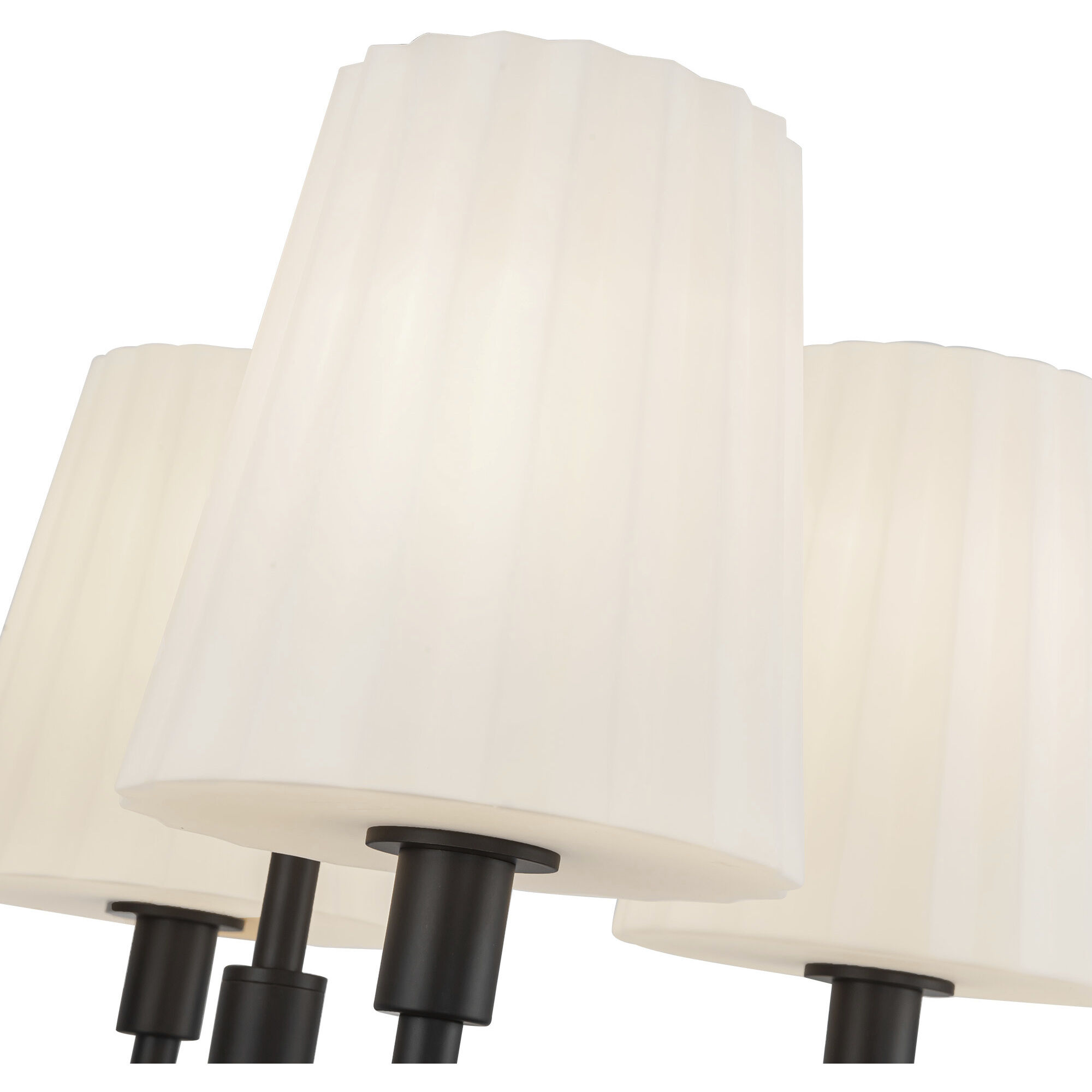 Alora Mood Plisse 4 Light 22.5 inch Matte Black/Opal Matte Glass Chandelier Ceiling Light