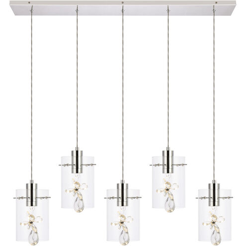 Hana 5 Light 36 inch Chrome Linear Pendant Ceiling Light