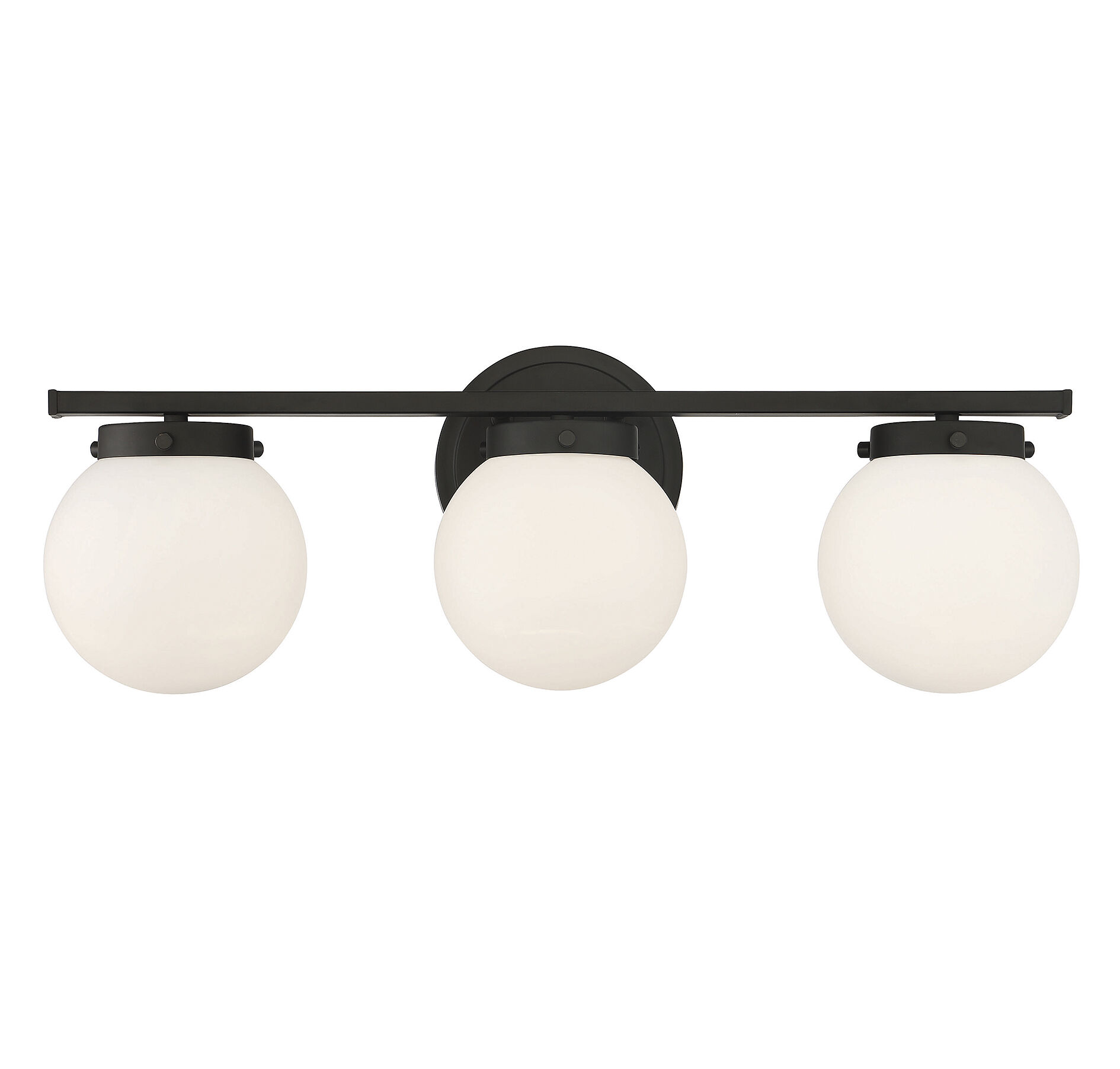 Mid-Century Modern 3 Light 24 inch Matte Black Bathroom Vanity Light Wall Light