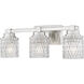 Jacqueline 3 Light 22.75 inch Brushed Nickel Bathroom Vanity Wall Light