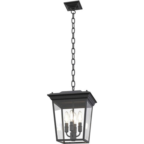 Forest Hill 4 Light 11 inch Hammered Black Outdoor Pendant