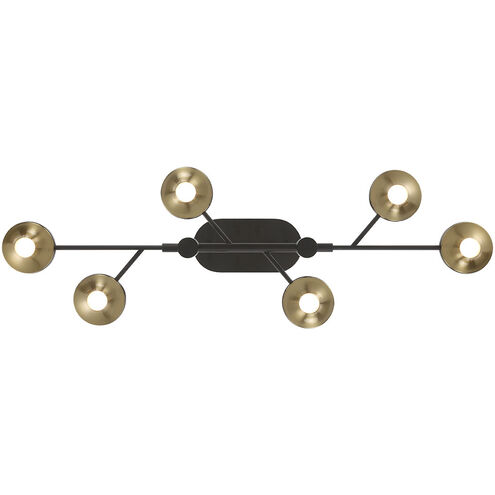 Torcia LED 10.25 inch Black and Brass Chandelier Ceiling Light