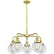 Beacon 5 Light 24 inch Satin Gold Chandelier Ceiling Light in Clear Glass