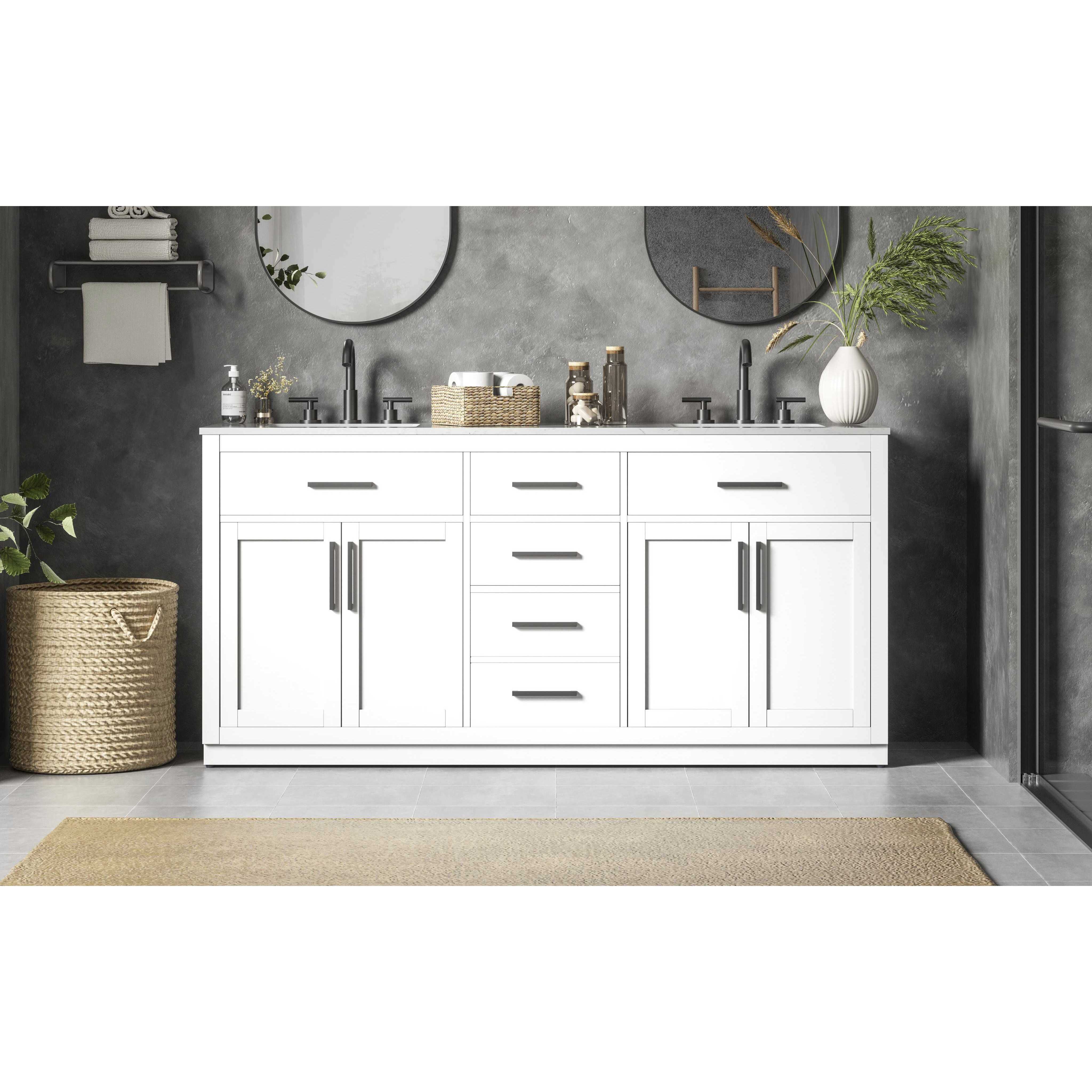 Alden 72 X 35 inch White Bathroom Vanity Cabinet