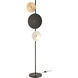 Salsarium 63 inch 60.00 watt Matte Black with Aged Brass and White Floor Lamp Portable Light