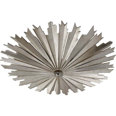 Chapman & Myers Claymore LED 27.5 inch Burnished Silver Leaf Flush Mount Ceiling Light, Medium