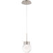 Double Bubble LED 5.13 inch Satin Nickel Pendant Ceiling Light in false