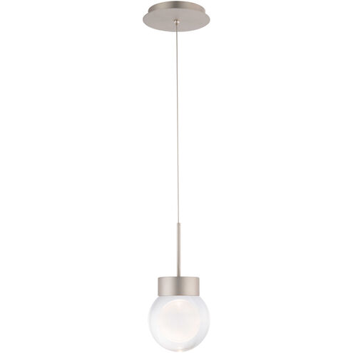 Double Bubble LED 5.13 inch Satin Nickel Pendant Ceiling Light in false