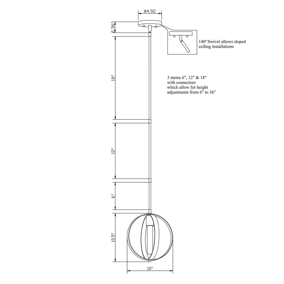 Signature 1 Light 10 inch Brushed Nickel Mini Pendant Ceiling Light