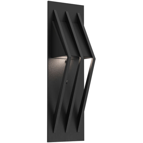Outdoor Bridge LED 18 inch Textured Black Outdoor Sconce, Tall