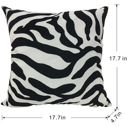 Zebra 17.7 inch Black and White Pillow