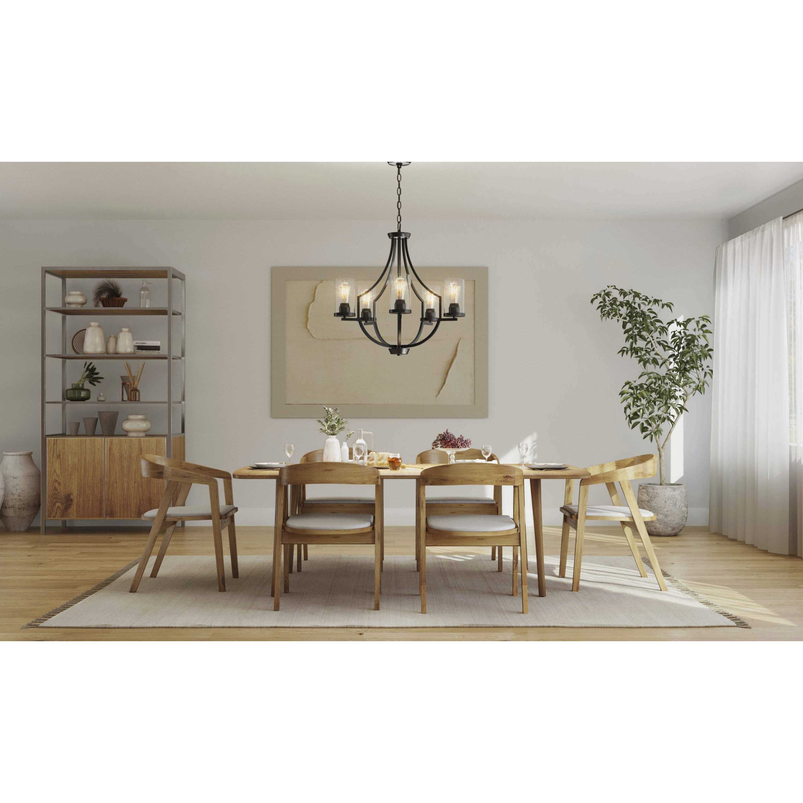 Lassiter 5 Light 26 inch Matte Black Chandelier Ceiling Light