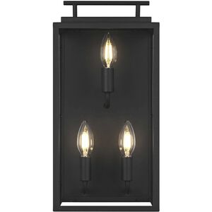 Valentin 3 Light 17 inch Black Outdoor Wall Sconce