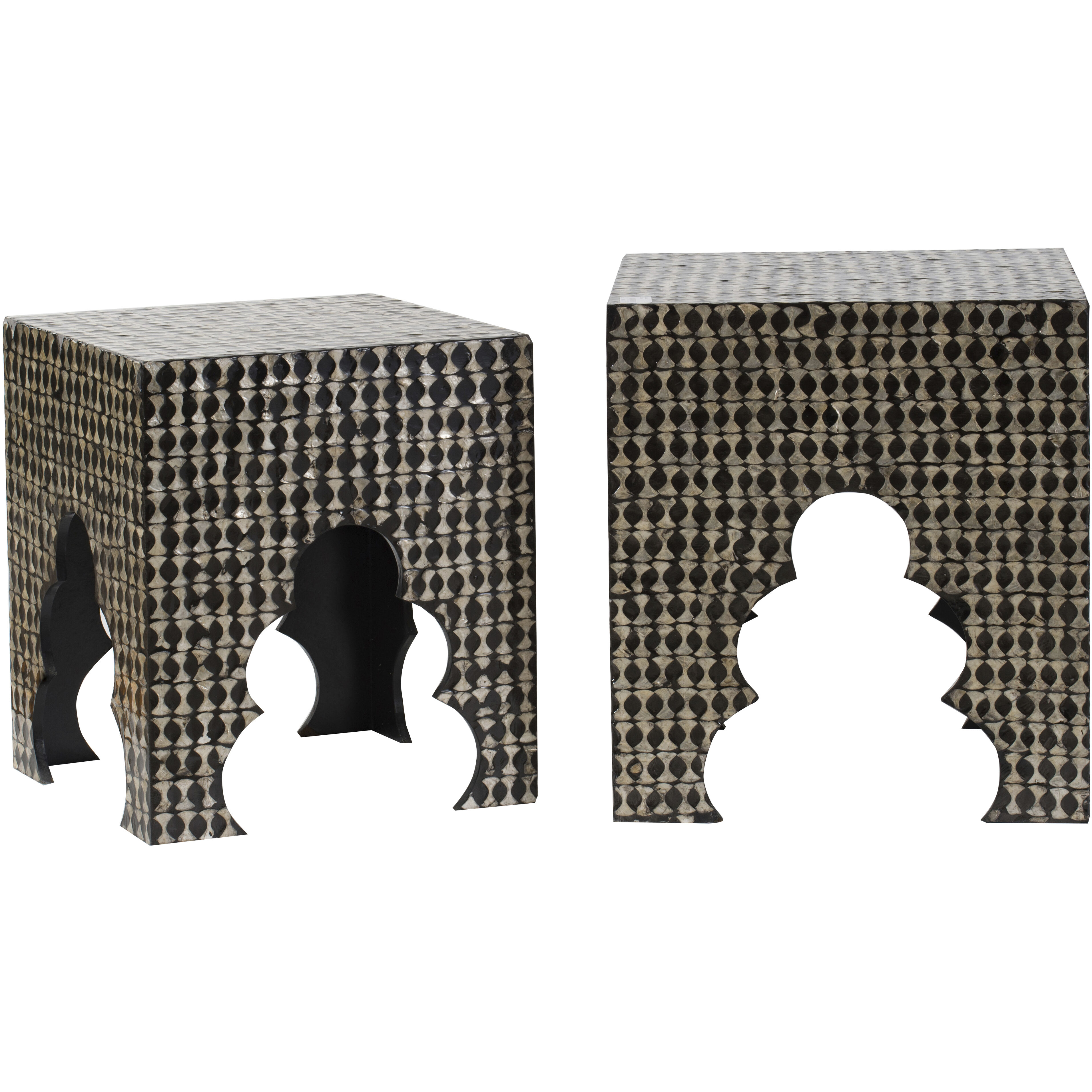 VG-Vintage Glamour 19.88 inch Black Stool, Set of 2