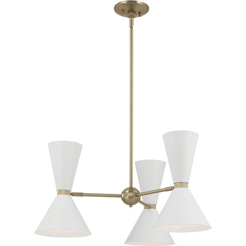 Phix LED 30.75 inch Champagne Bronze with White Chandelier Ceiling Light