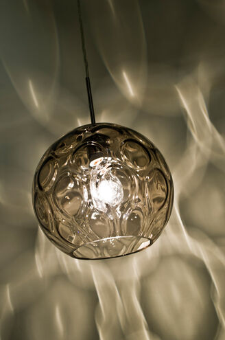 Bombay 1 Light Bronze Pendant Ceiling Light in Smoke Spirit Glass