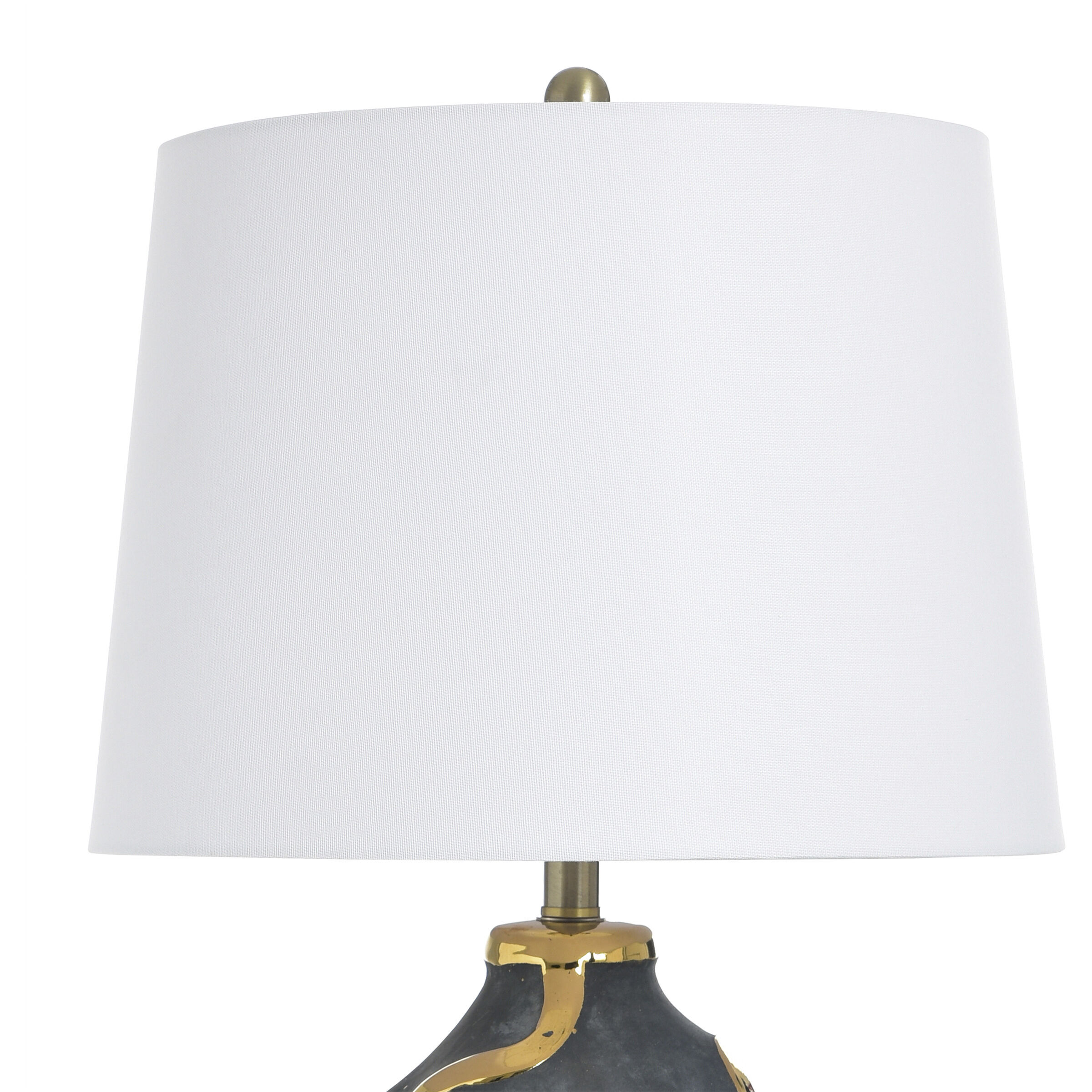 Izmir 32 inch 100 watt Izmir Gold and Gray and White Table Lamp Portable Light
