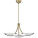 Glenn 3 Light 36 inch Heritage Brass with Chrome Chandelier Ceiling Light