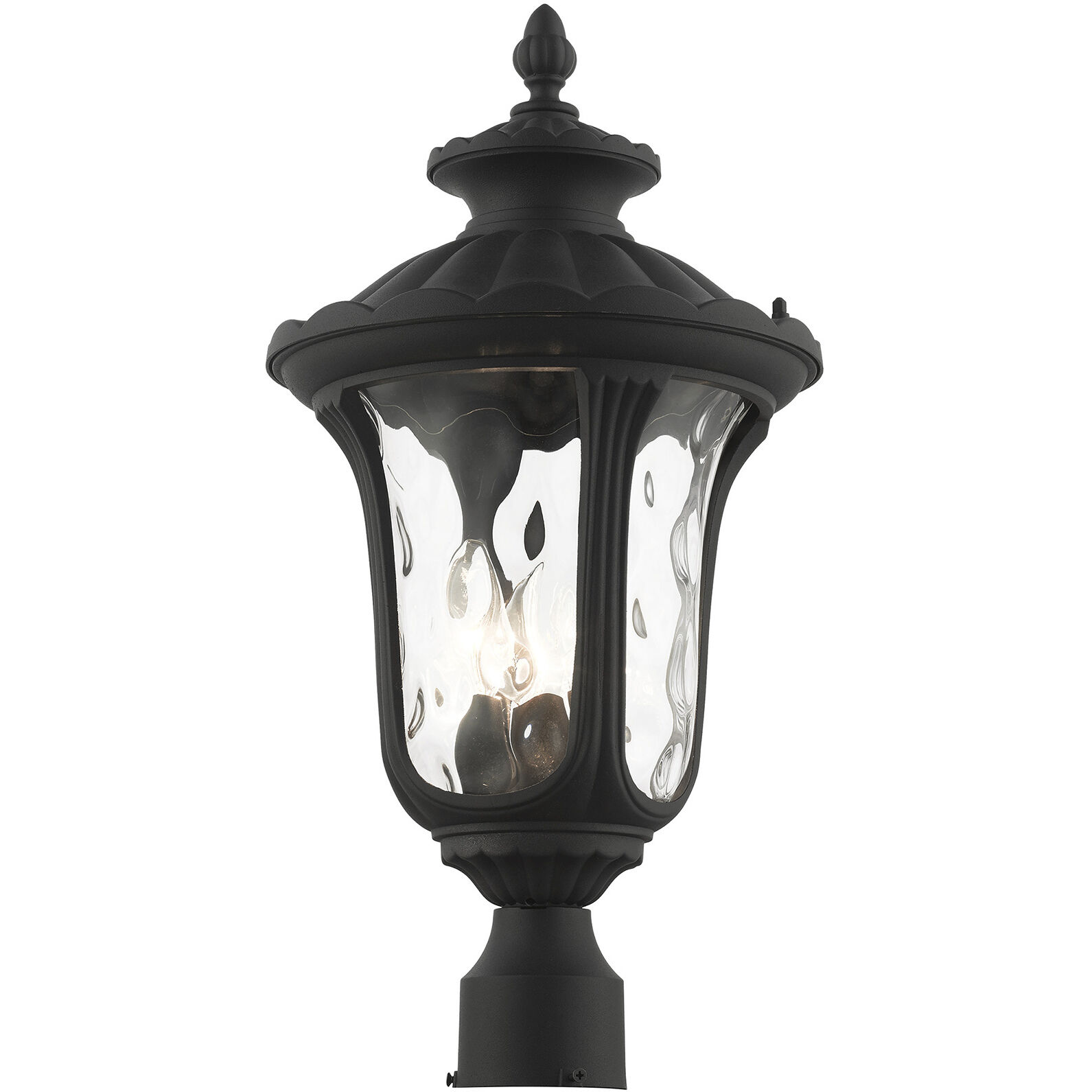 Oxford 3 Light 22 inch Textured Black Outdoor Post Top Lantern
