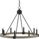 Burgos 8 Light 31.75 inch Antique Black/Polished Concrete Chandelier Ceiling Light