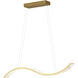 Edgewater LED 37.5 inch Gilded Brass Linear Chandelier Ceiling Light