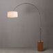 Tambo 92 inch 14 watt Black Nickel and Dark Walnut Arc Floor Lamp Portable Light