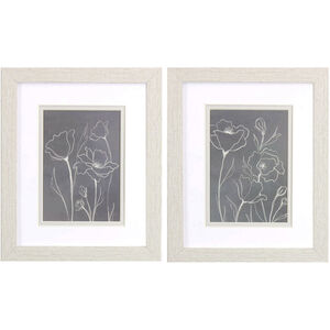Florals Gray and Black and White Framed Art