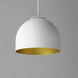 Foster LED 9.75 inch White with Gold Mini Pendant Ceiling Light in White/Gold