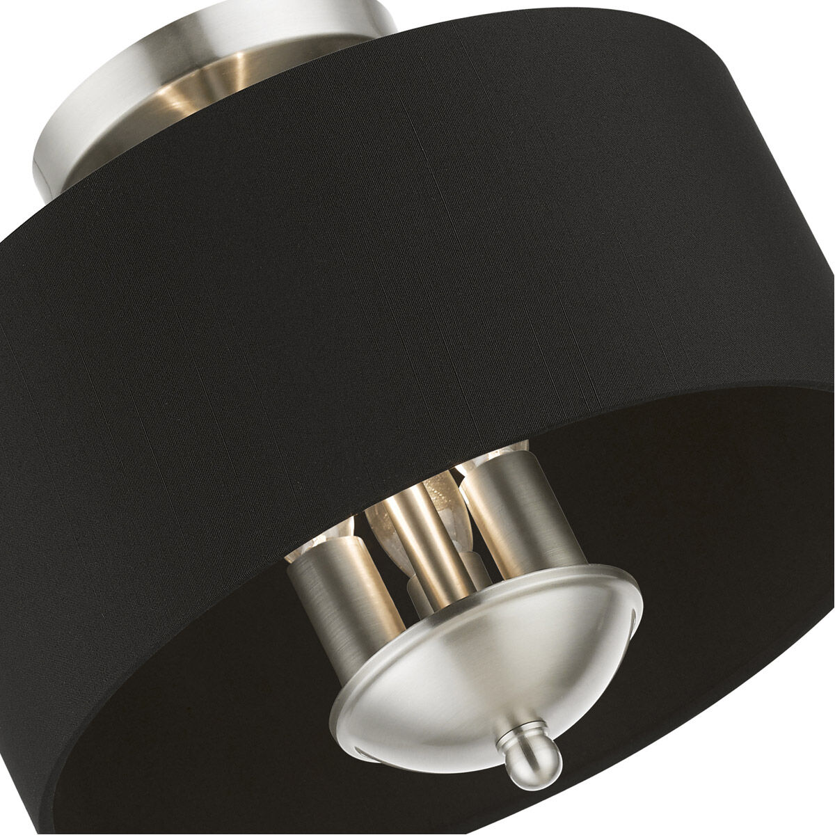 Huntington 3 Light 12 inch Brushed Nickel Semi-Flush Mount Ceiling Light