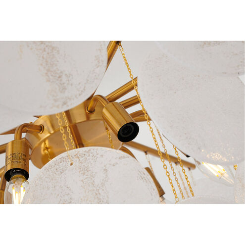 Canada 6 Light 30 inch Antique Brass Semi Flush Mount Ceiling Light
